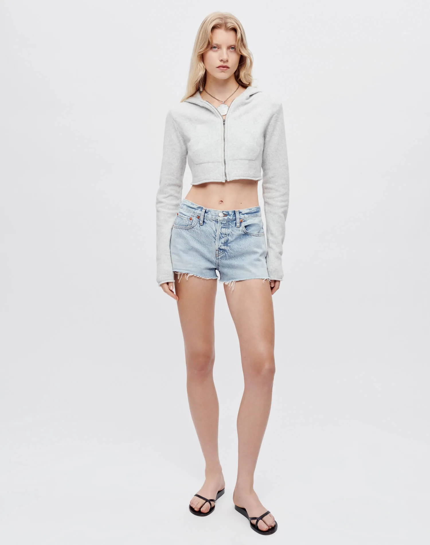 Mini Knit Hoodie - Light Grey sold by Re/Done product image thumbnail 2