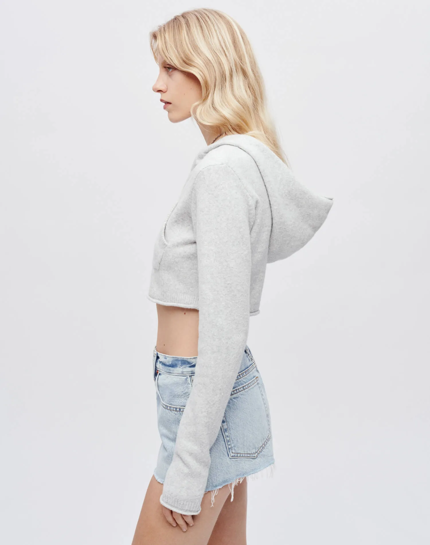 Mini Knit Hoodie - Light Grey sold by Re/Done product image thumbnail 4