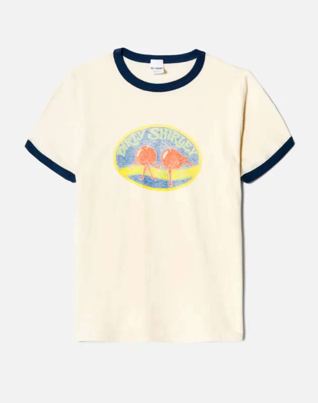 Ringer "Dirty Shirley" Tee - Vintage Ivory With Midnight sold by Re/Done