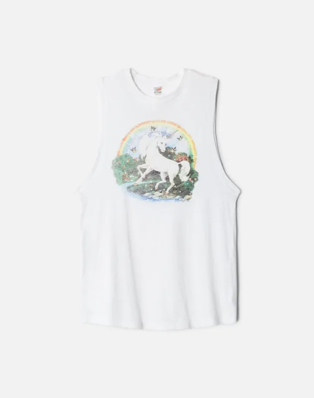 Muscle "Unicorn Dream" Tank -  Optic White made by Re/Done