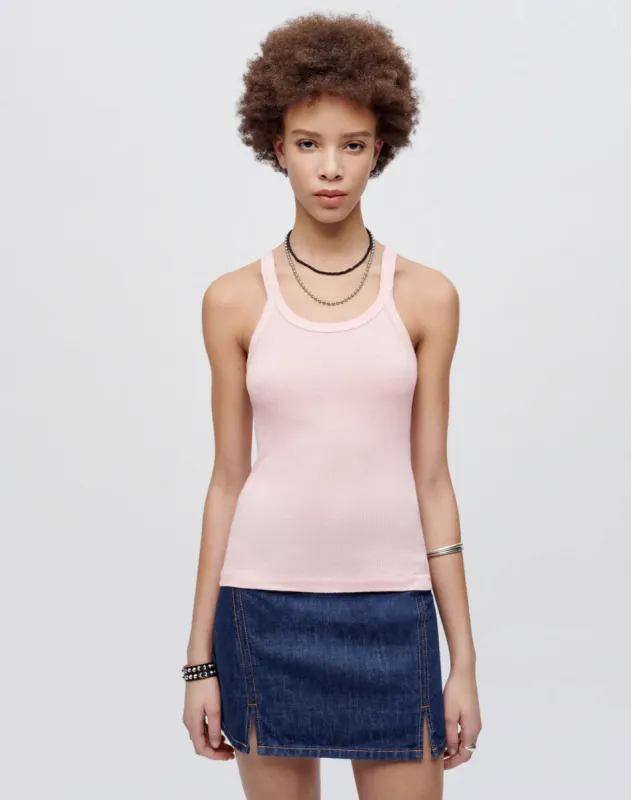 Hanes Ribbed Tank - Peony sold by Re/Done