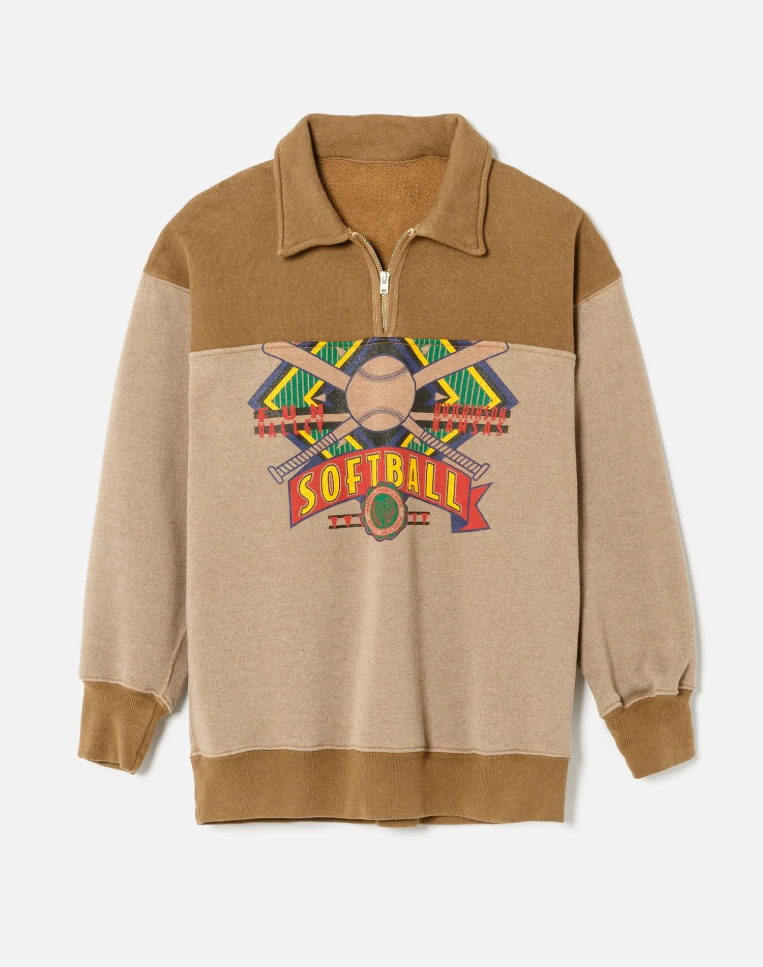 80s Upcycled Oversized Half Zip - Assorted Caramel sold by Re/Done