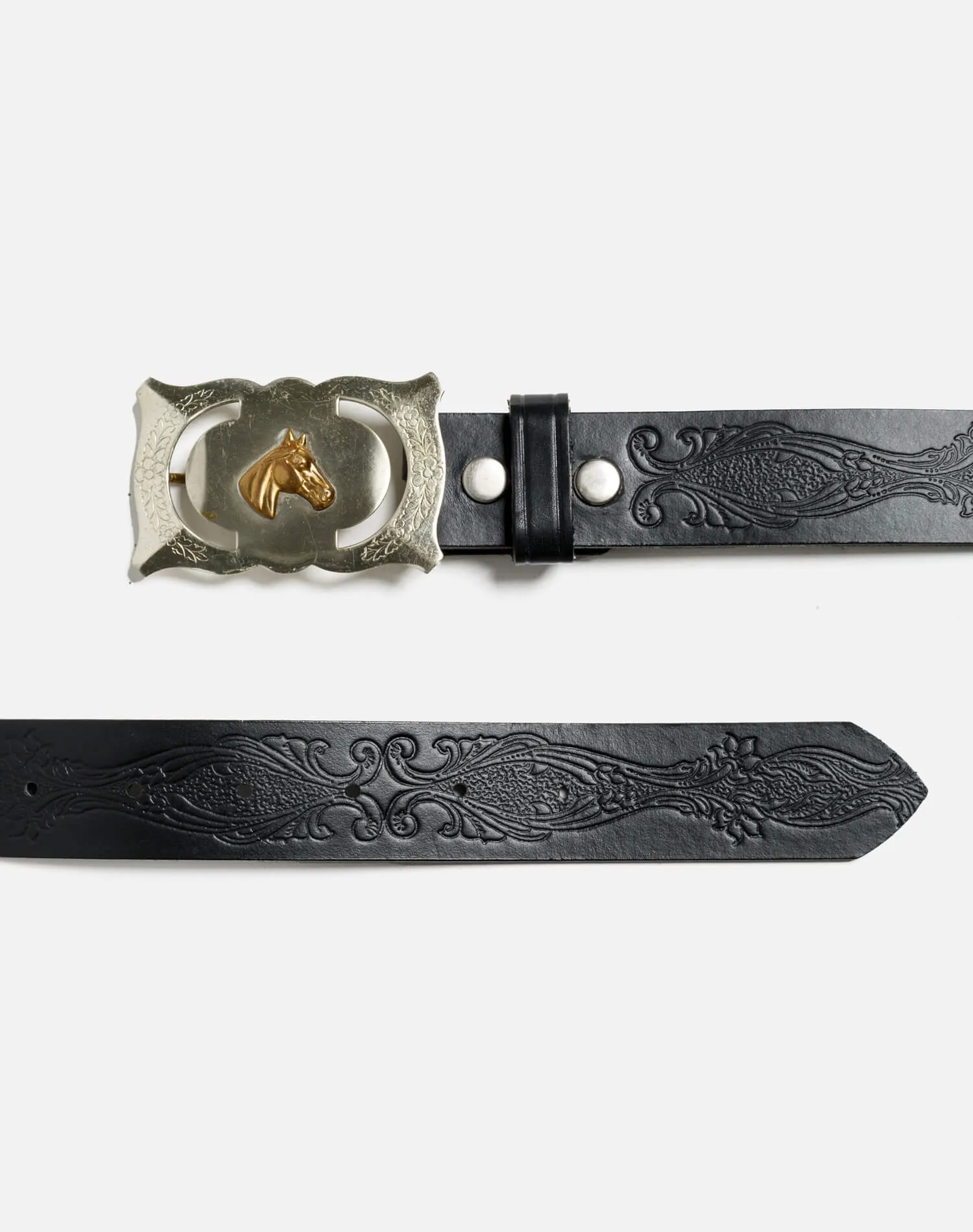 70s Embossed Leather Horse Belt sold by Re/Done product image thumbnail 2