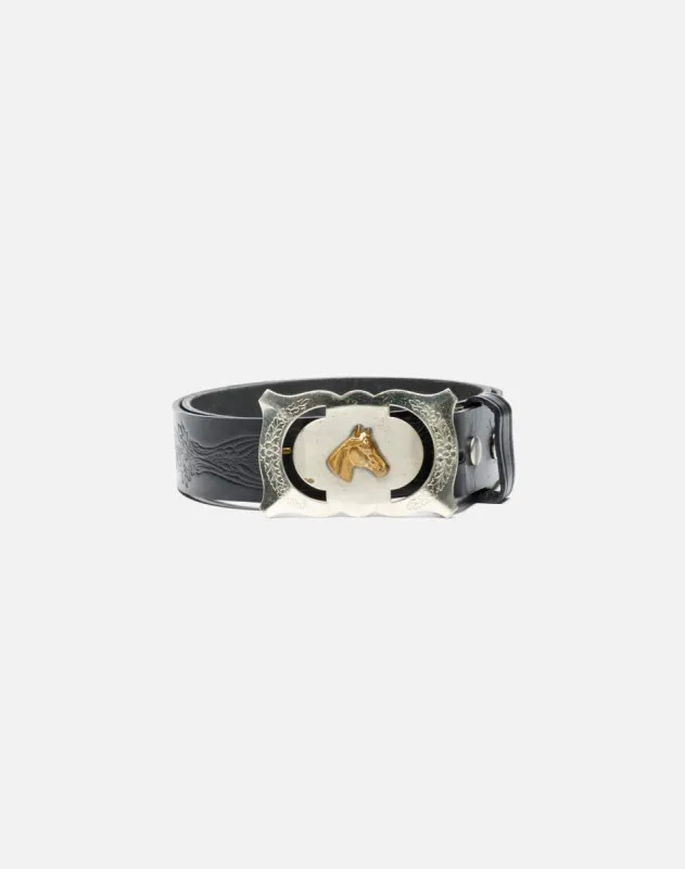 70s Embossed Leather Horse Belt sold by Re/Done