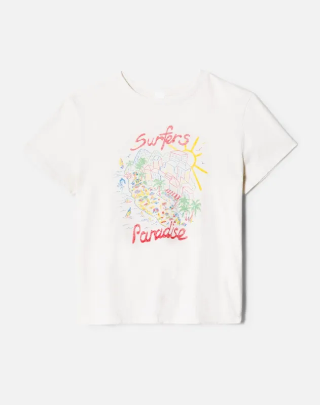 Classic "'Surfers Paradise" Tee - Vintage White sold by Re/Done