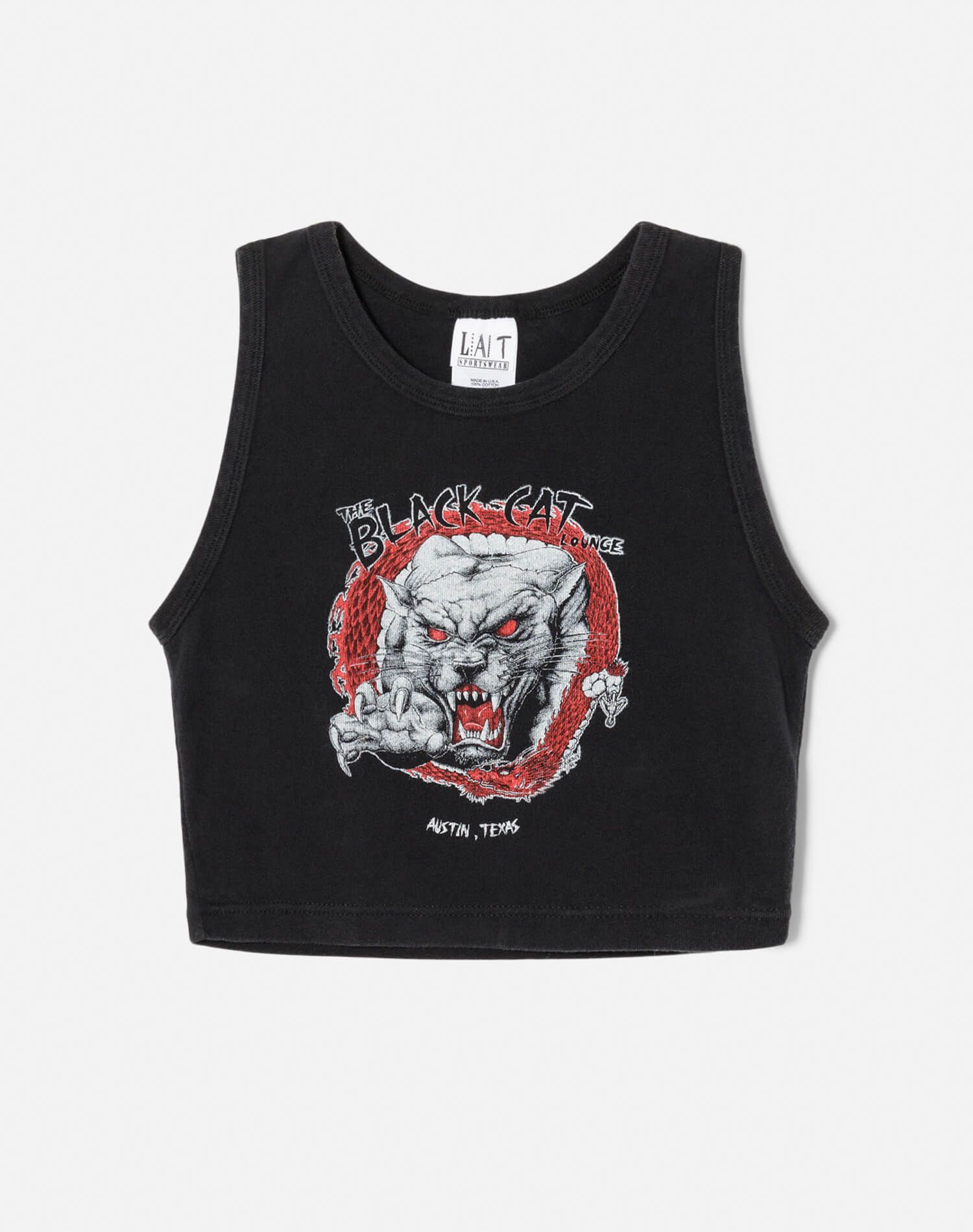 90s Black Cat Lounge Crop Tank sold by Re/Done