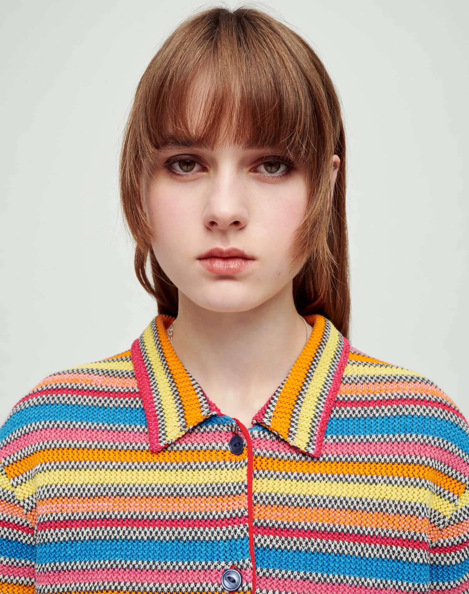 Short Sleeve Polo Cardigan - Multistripe sold by Re/Done product image thumbnail 5