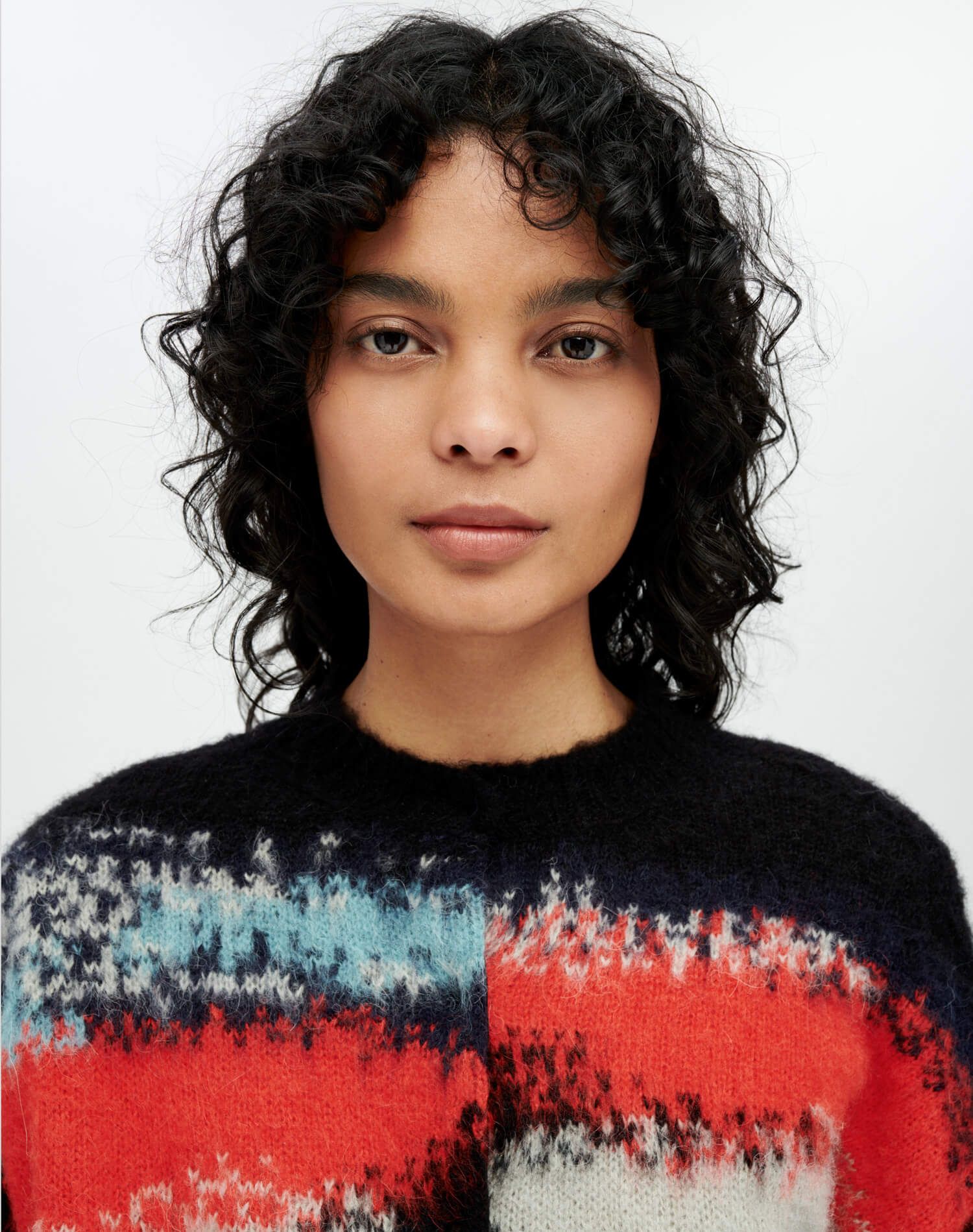 Intarsia Crew Cardigan - Black Multi sold by Re/Done product image thumbnail 3