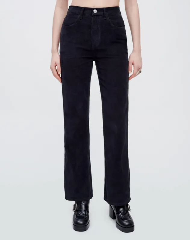 70s Corduroy Loose Flare - Washed Black Cord sold by Re/Done