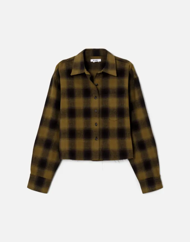 Raw Plaid Shirt - Green Shadow Plaid made by Re/Done