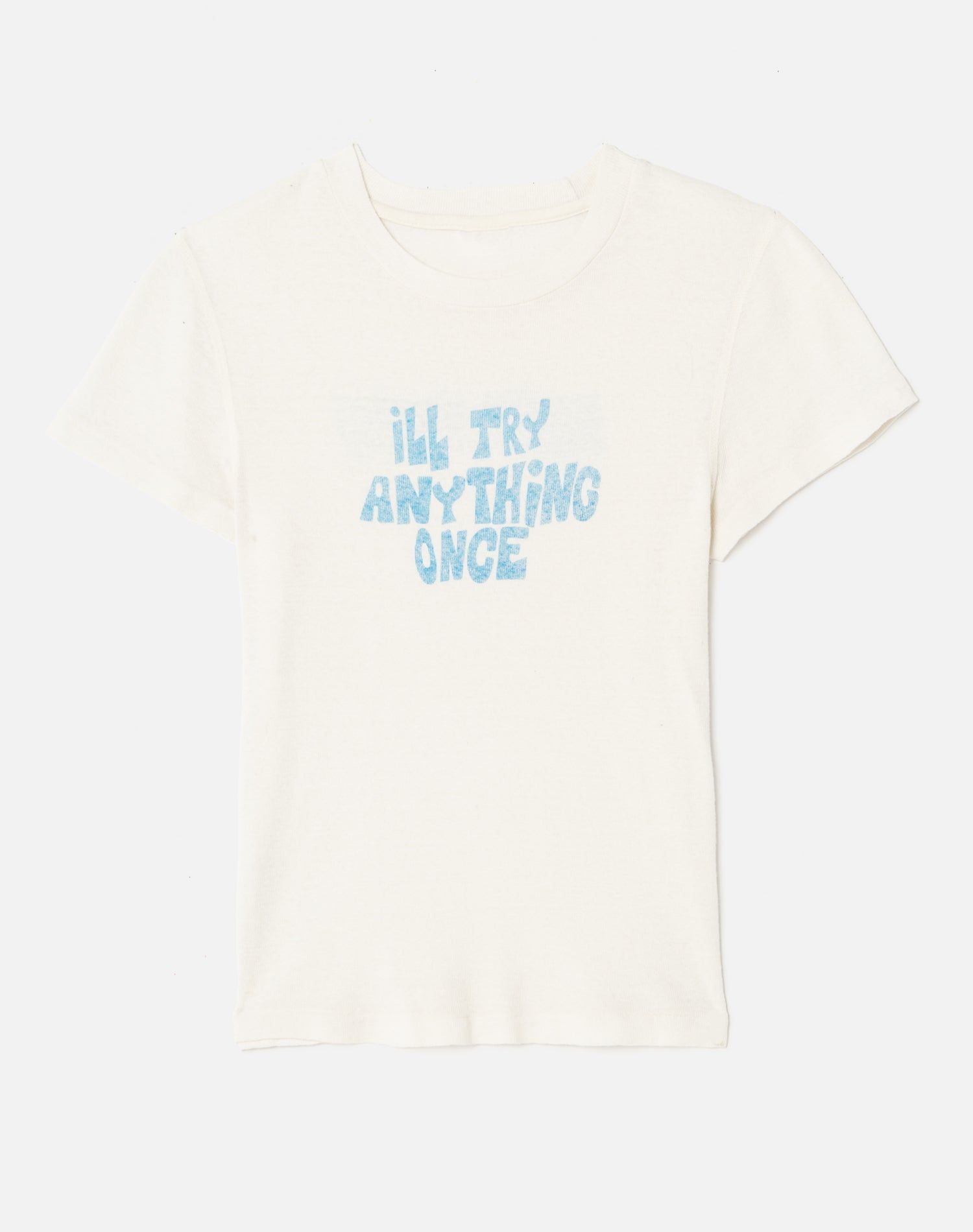 90s Baby "I'll Try Anything" Tee - Vintage White sold by Re/Done