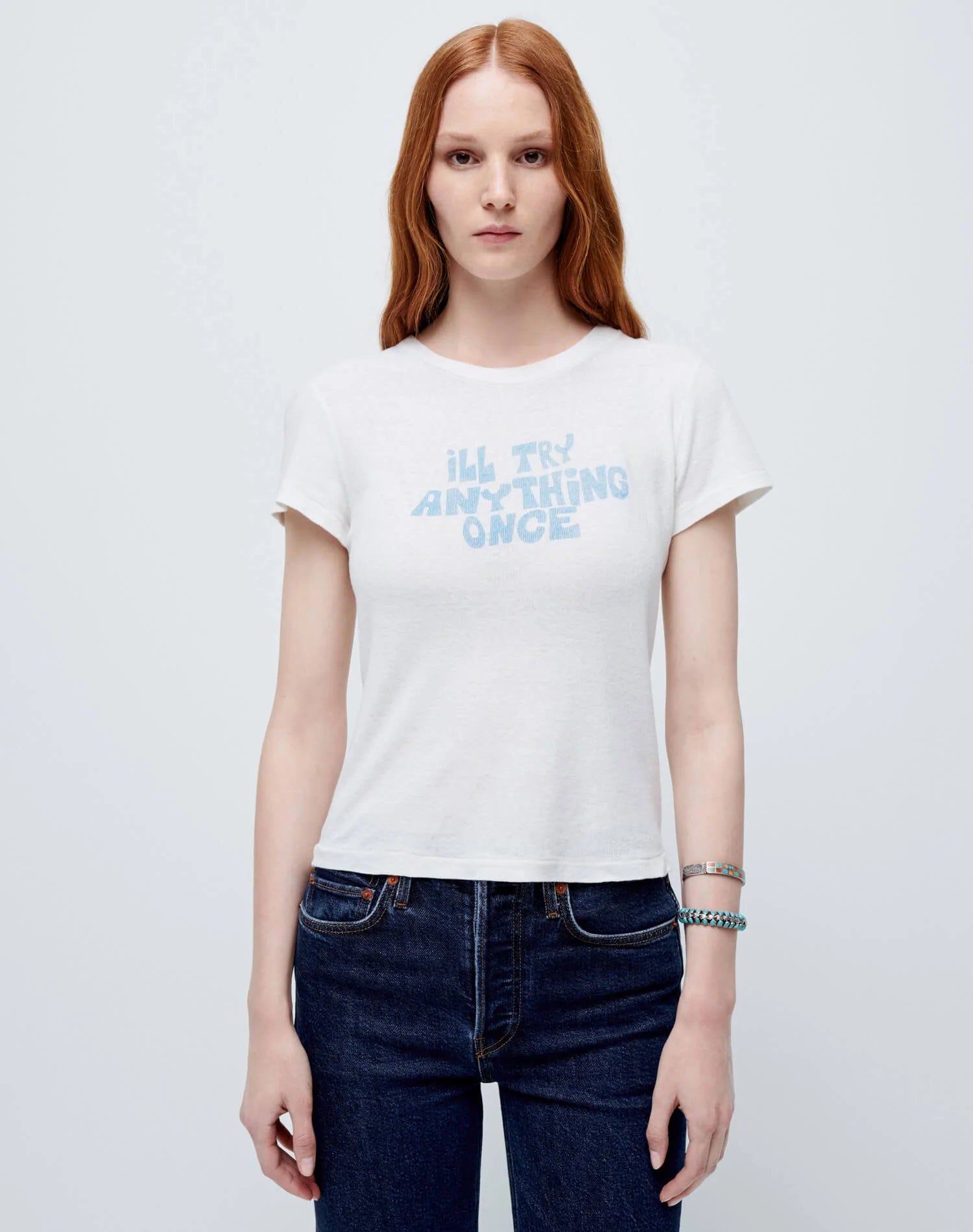 90s Baby "I'll Try Anything" Tee - Vintage White sold by Re/Done product image thumbnail 3
