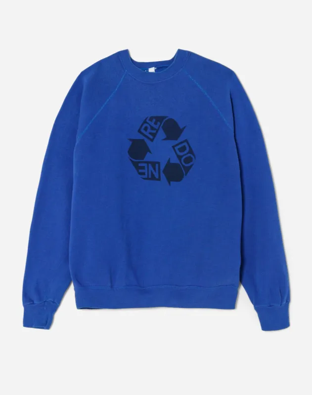 Upcycled "RE/DONE Recycle" Sweatshirt - Blue sold by Re/Done