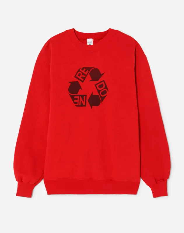 Upcycled "RE/DONE Recycle" Sweatshirt - Red sold by Re/Done