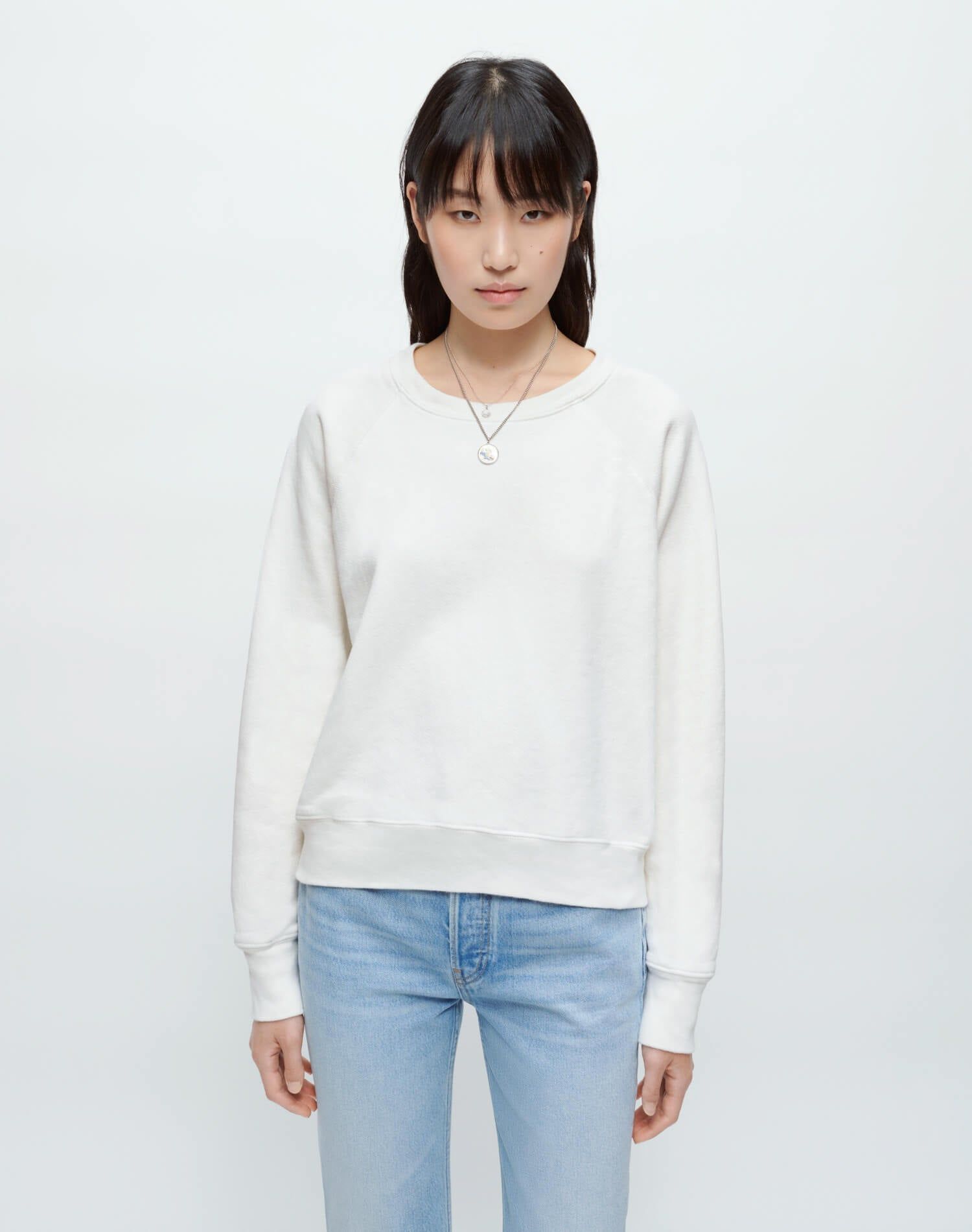 Classic Raglan Crewneck - Vintage White sold by Re/Done product image thumbnail 2
