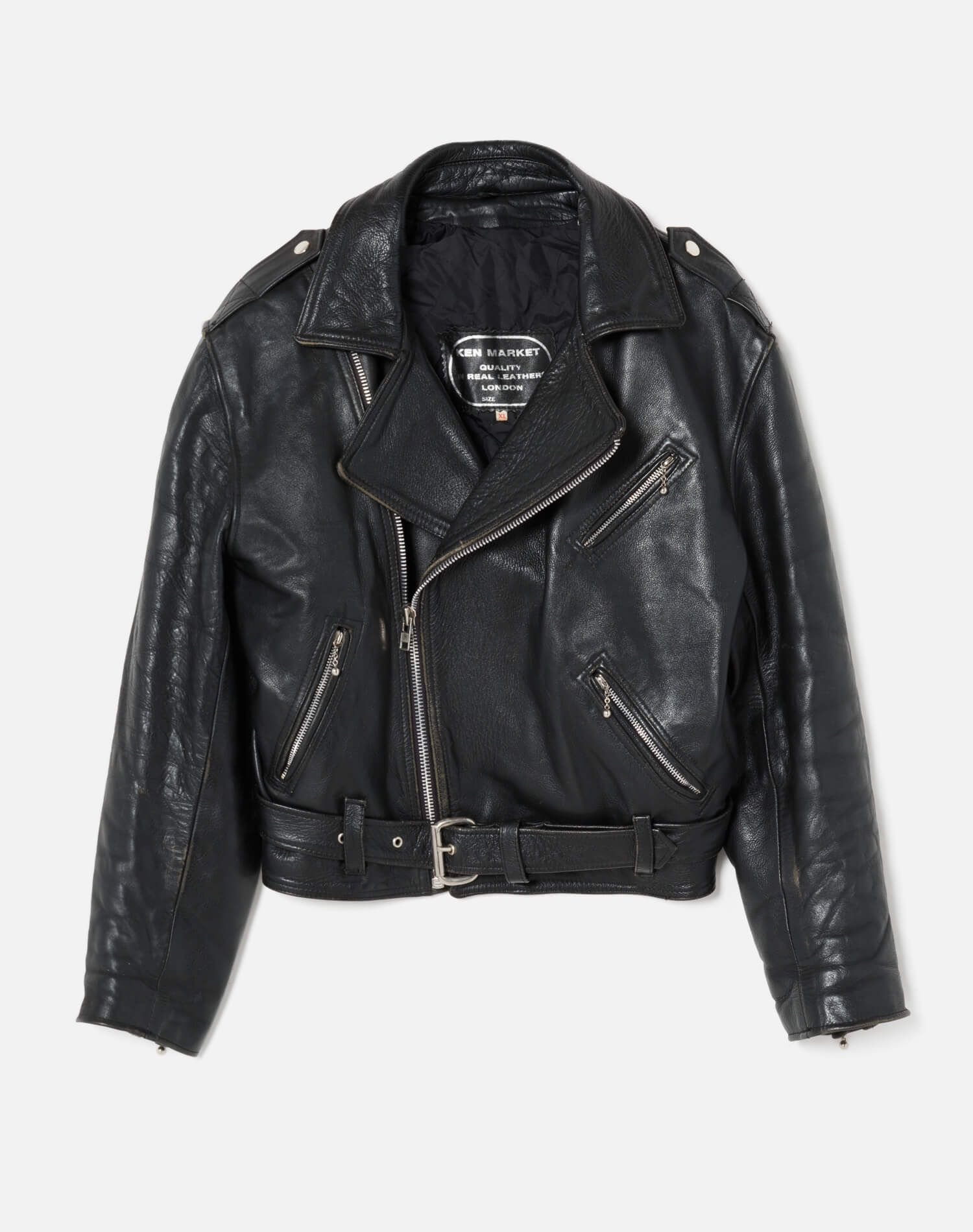 80s Belted Leather Moto Jacket - #19 sold by Re/Done