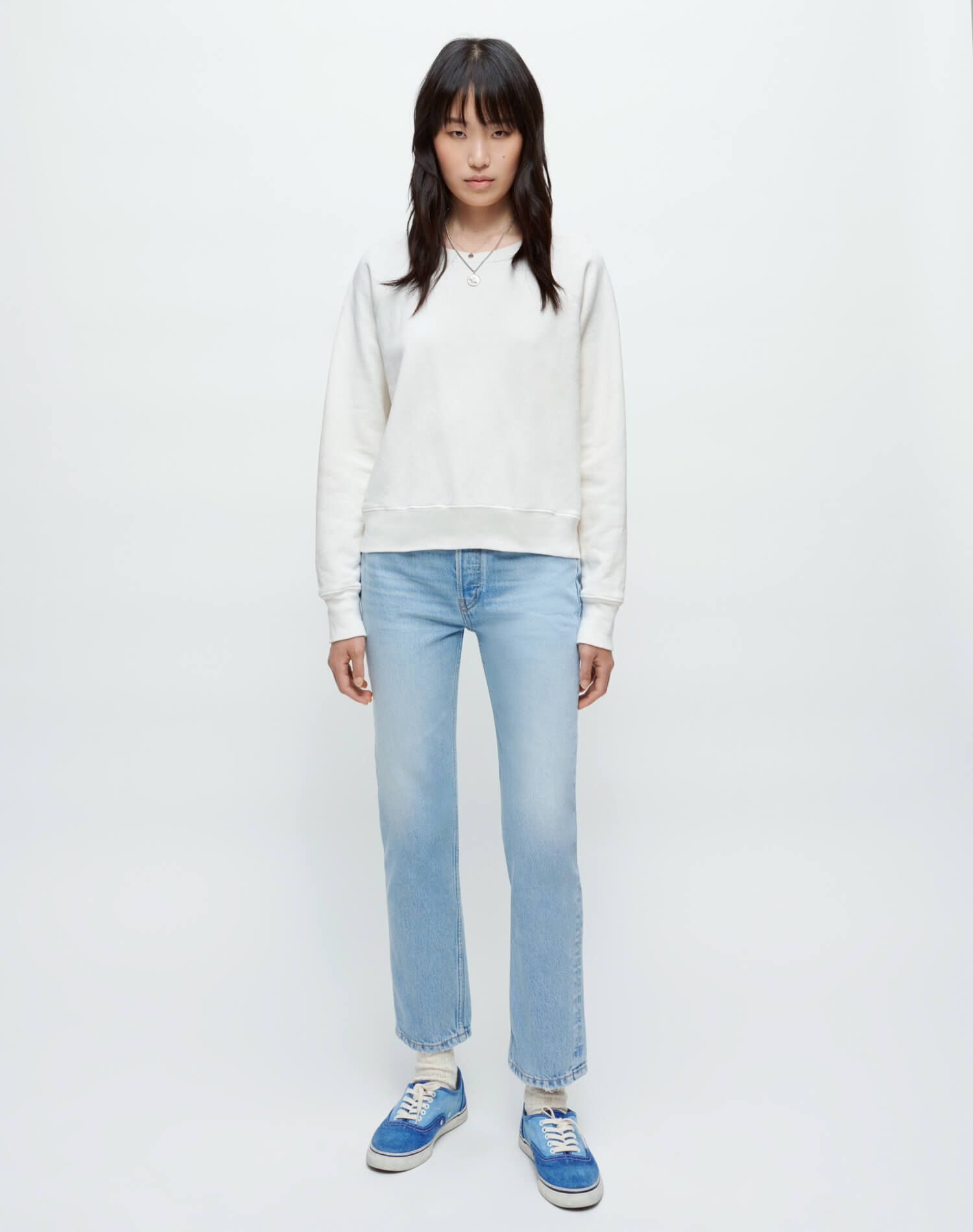 Classic Raglan Crewneck - Vintage White sold by Re/Done product image thumbnail 3