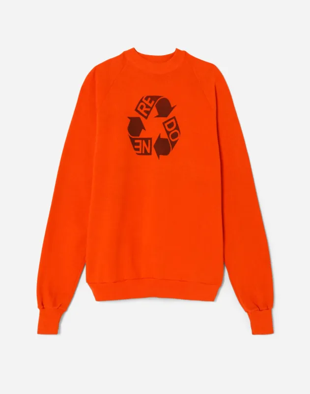 Upcycled "RE/DONE Recycle" Sweatshirt - Orange sold by Re/Done