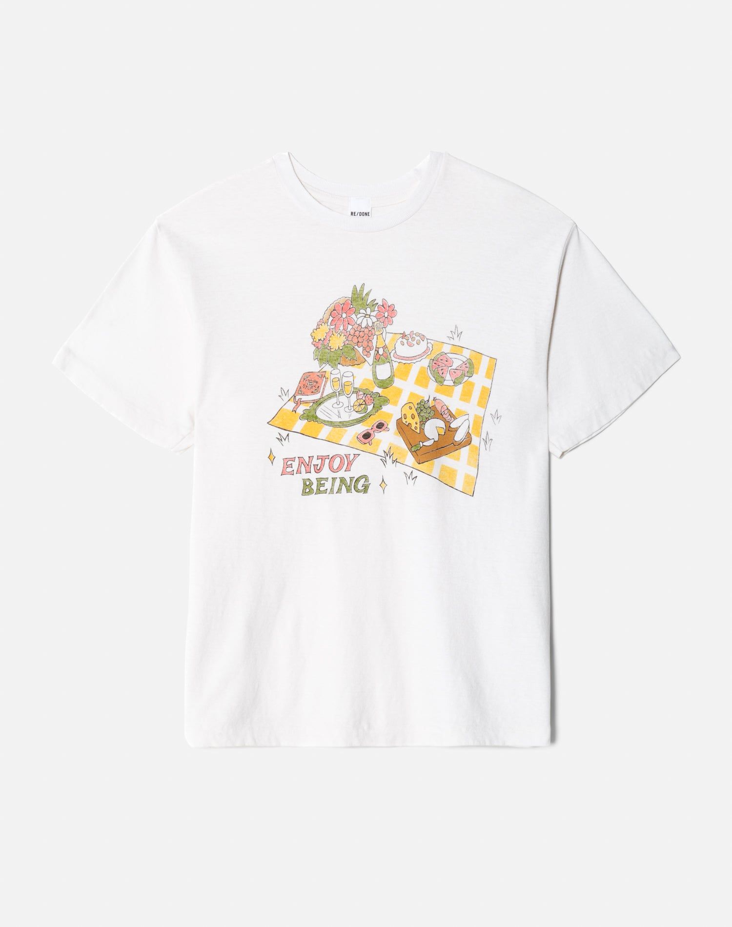 90s Easy "Picnic" Tee - Vintage White sold by Re/Done
