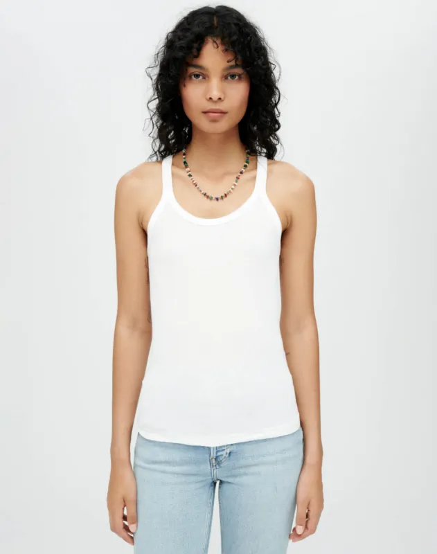 Hanes Ribbed Tank - Optic White sold by Re/Done
