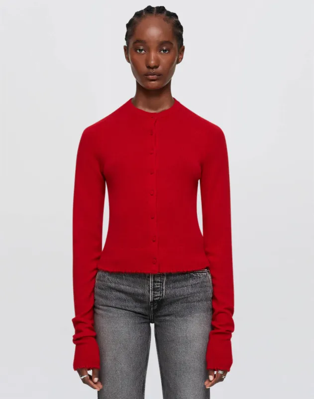 Cashmere Crewneck Cardigan - Fire made by Re/Done