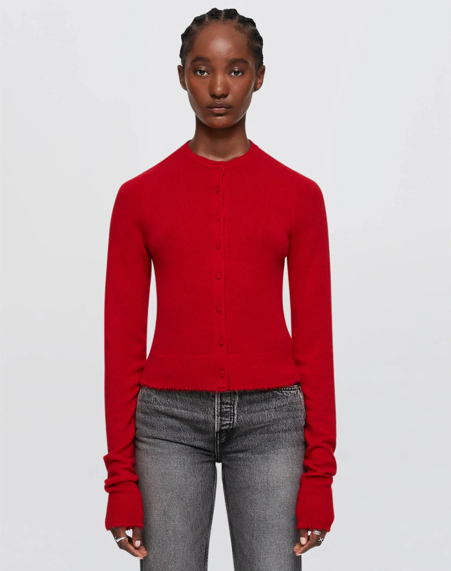 Cashmere Crewneck Cardigan - Fire sold by Re/Done