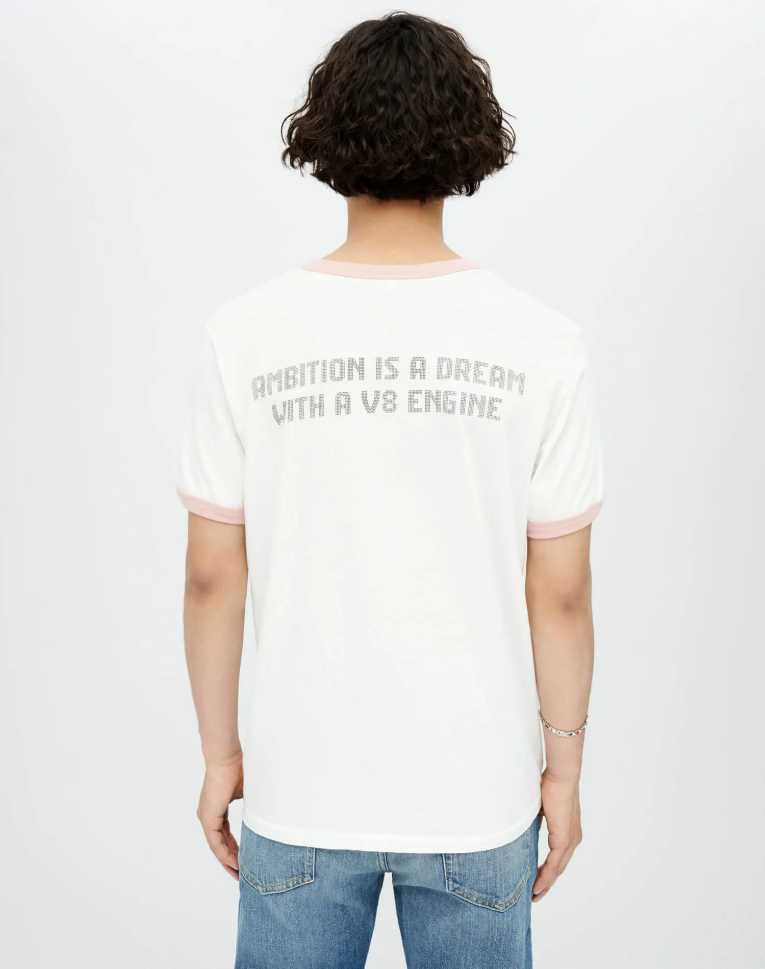 Ringer "Pink Caddy" Tee - Old White Pink sold by Re/Done product image thumbnail 4