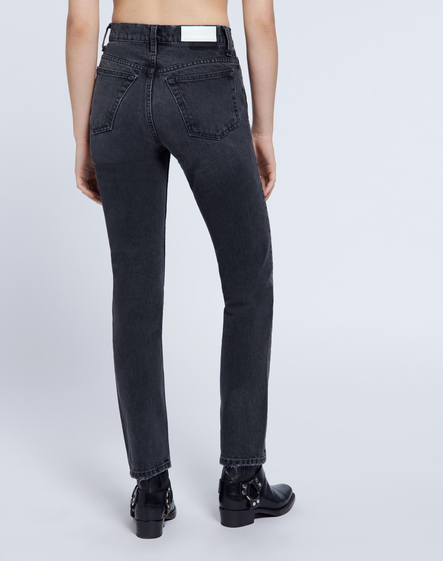 70s Straight - Worn Black with Rips sold by Re/Done product image thumbnail 7