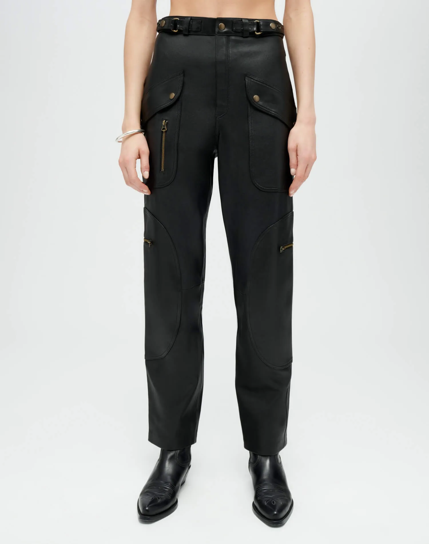 Leather Racer Taper Pant - Black Leather sold by Re/Done