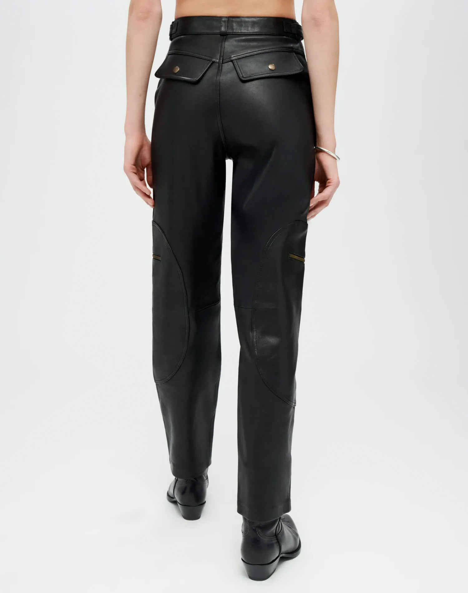 Leather Racer Taper Pant - Black Leather sold by Re/Done product image thumbnail 4