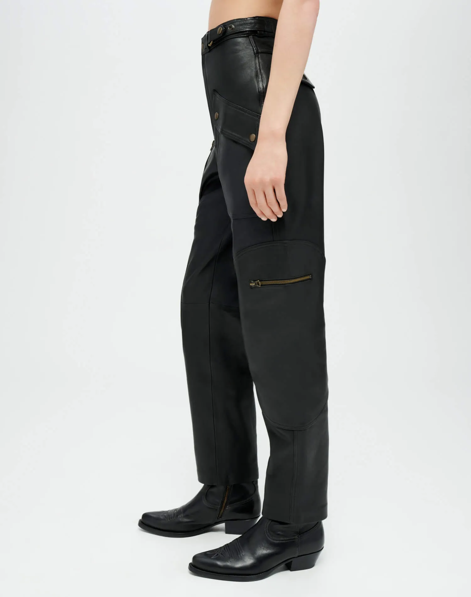 Leather Racer Taper Pant - Black Leather sold by Re/Done product image thumbnail 3