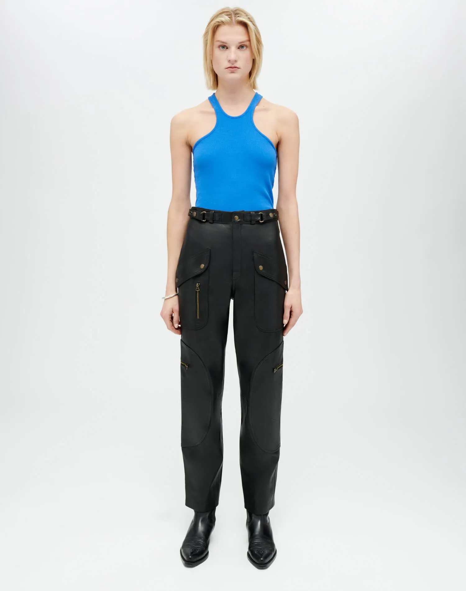 Leather Racer Taper Pant - Black Leather sold by Re/Done product image thumbnail 2