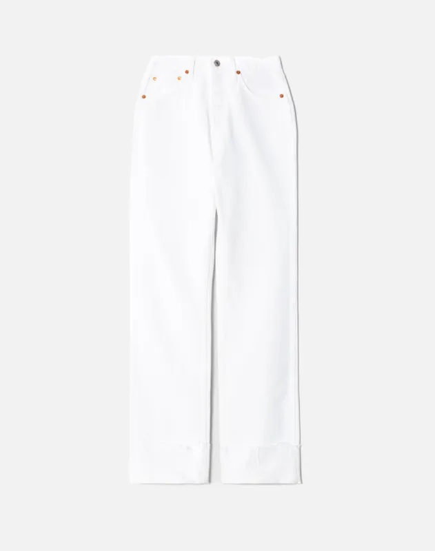 High Rise Loose Long - White made by Re/Done