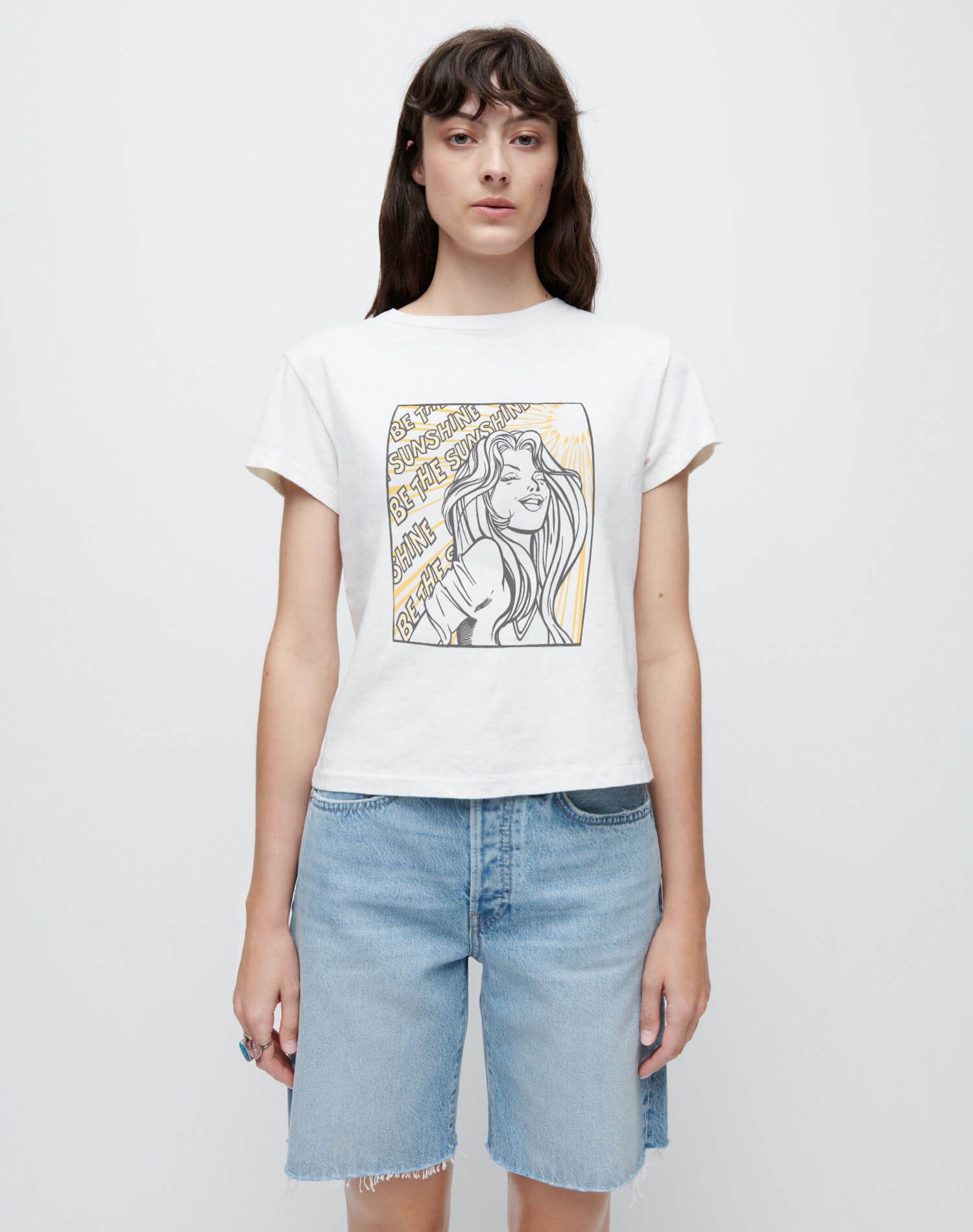 Classic "Be the Sunshine" Tee - Vintage White sold by Re/Done
