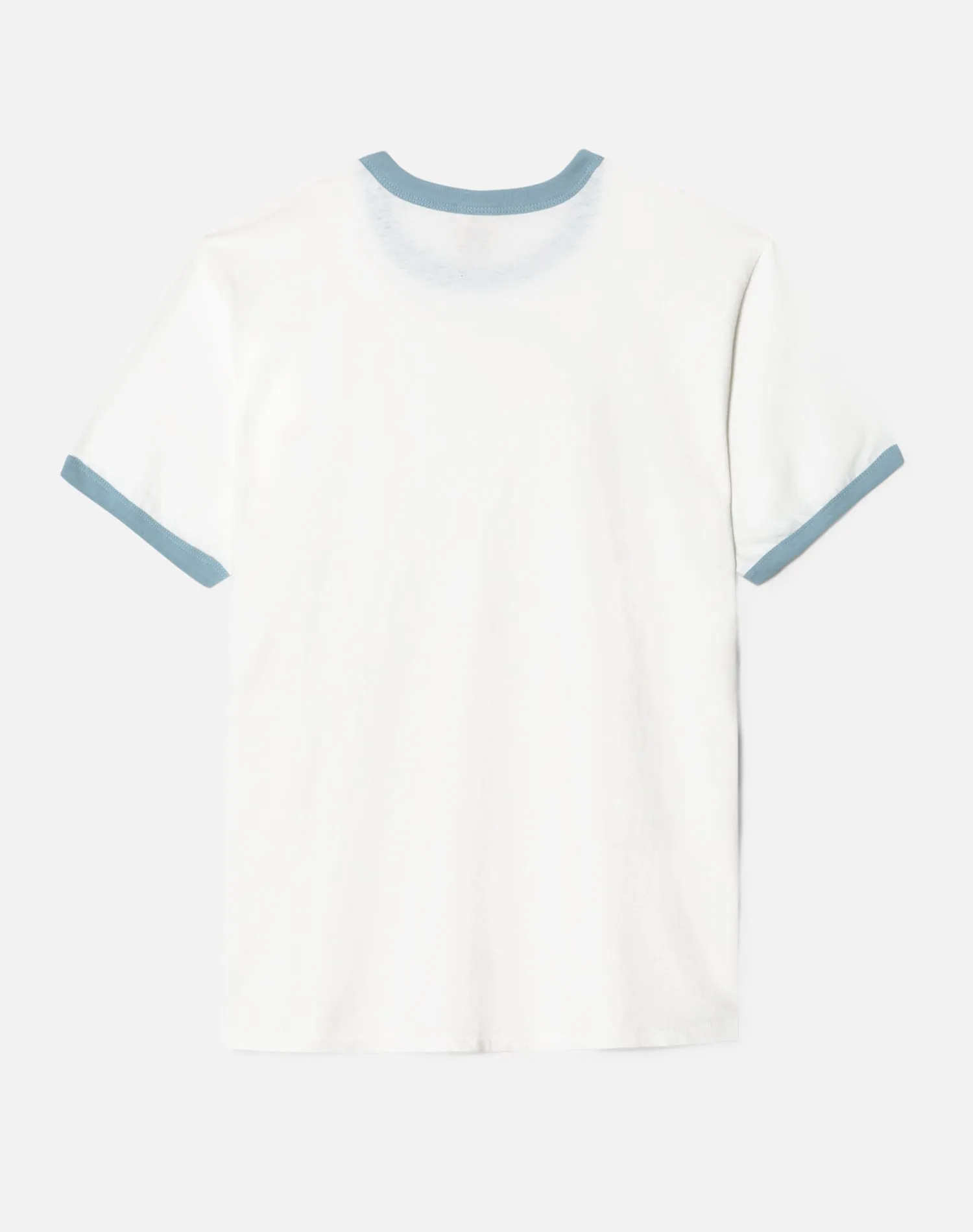 Ringer Tee "Smiley" - Old White/Stone Blue sold by Re/Done product image thumbnail 2