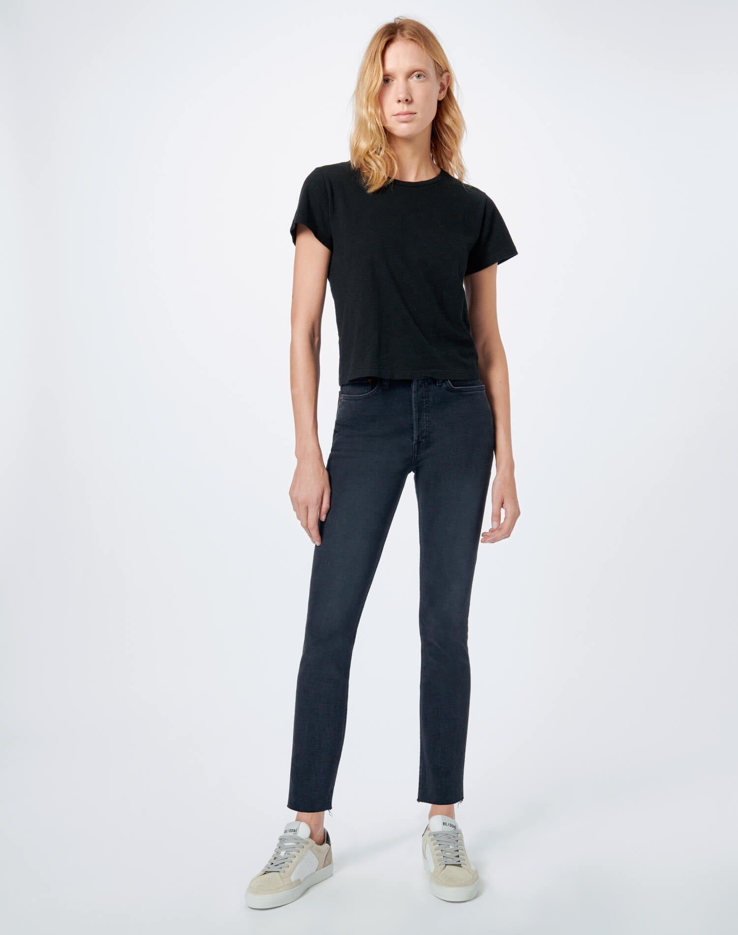 Comfort Stretch High Rise Ankle Crop - Faded Black sold by Re/Done product image thumbnail 7