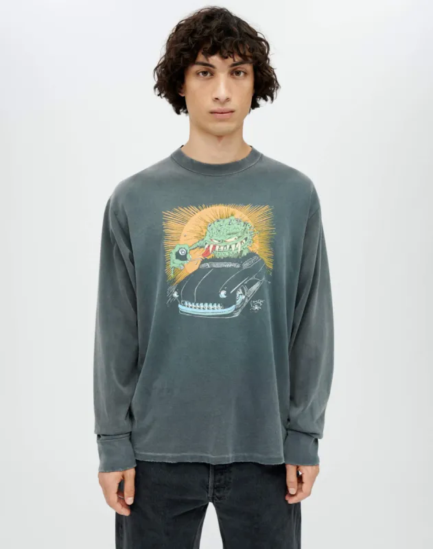 Long Sleeve "Warthead" Tee - Sun Faded Black made by Re/Done