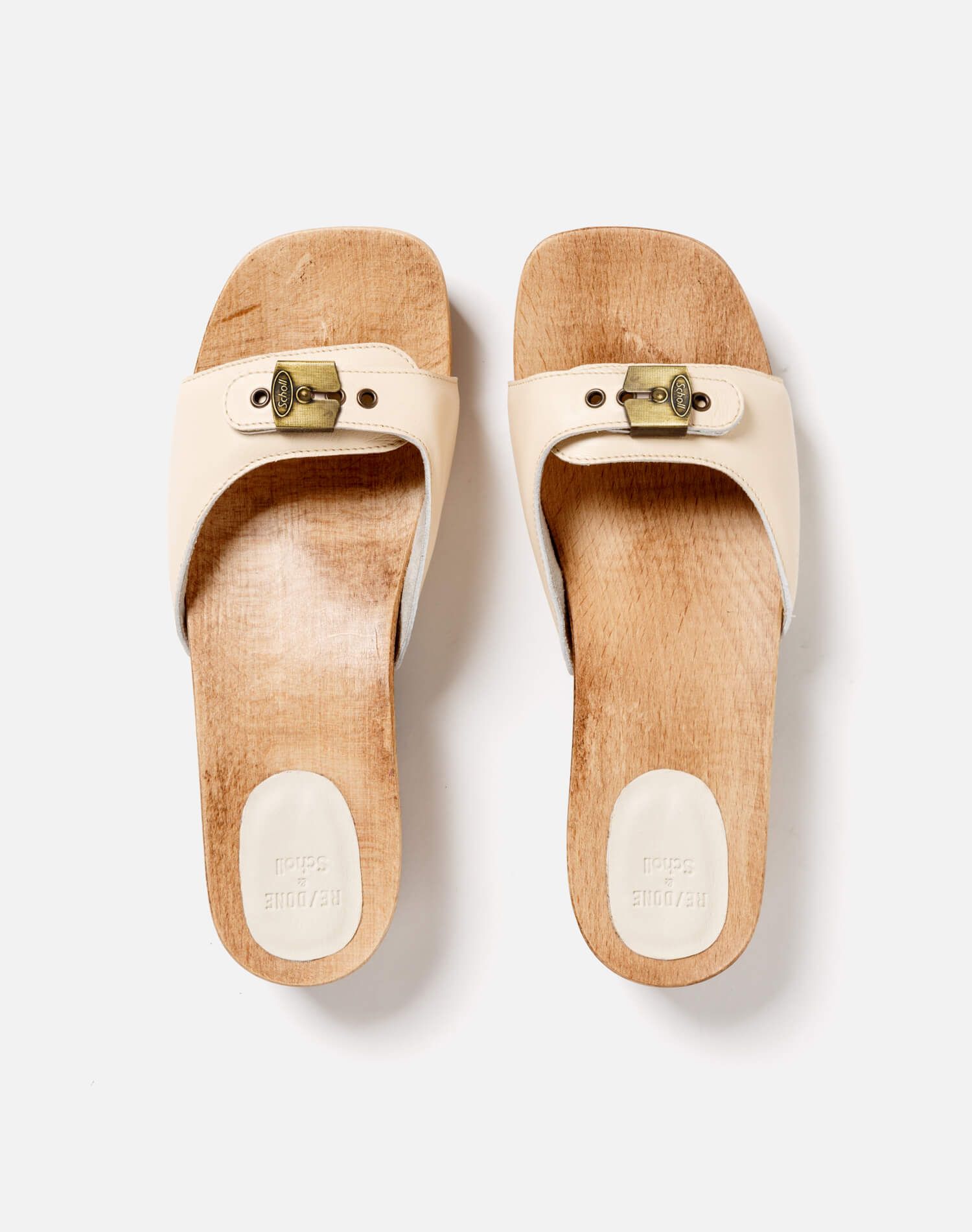 Scholl Clog Sandal - Cream Leather sold by Re/Done product image thumbnail 3