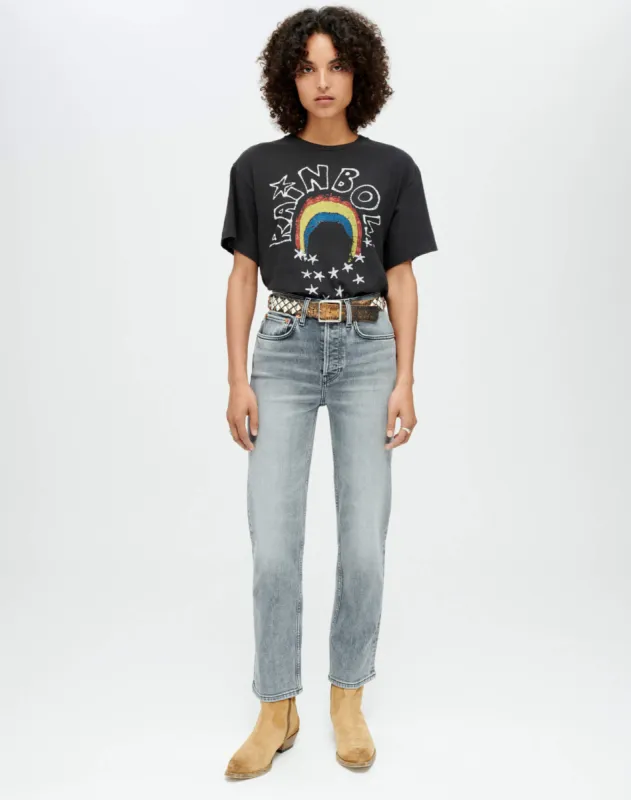 90s Easy "Rainbow" Tee - Washed Black sold by Re/Done