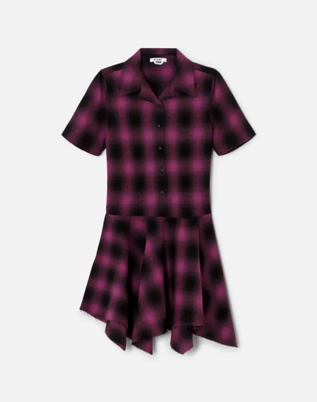 Handkerchief Shirt Dress - Purple Shadow Plaid sold by Re/Done