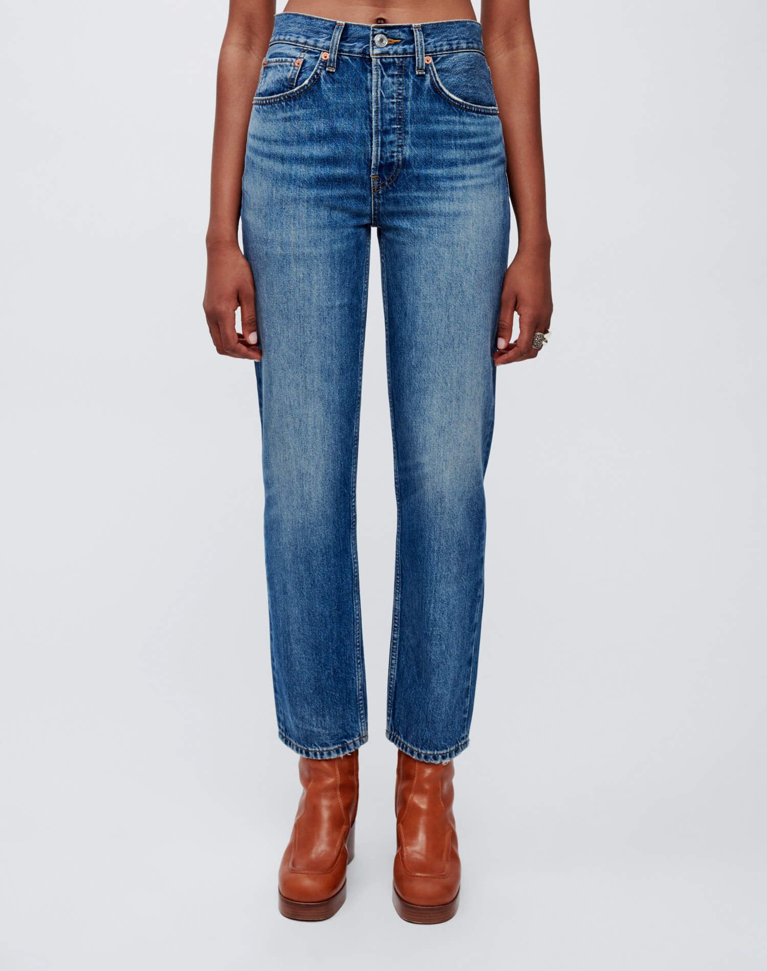 High Rise Stove Pipe - Vintage Lapis sold by Re/Done