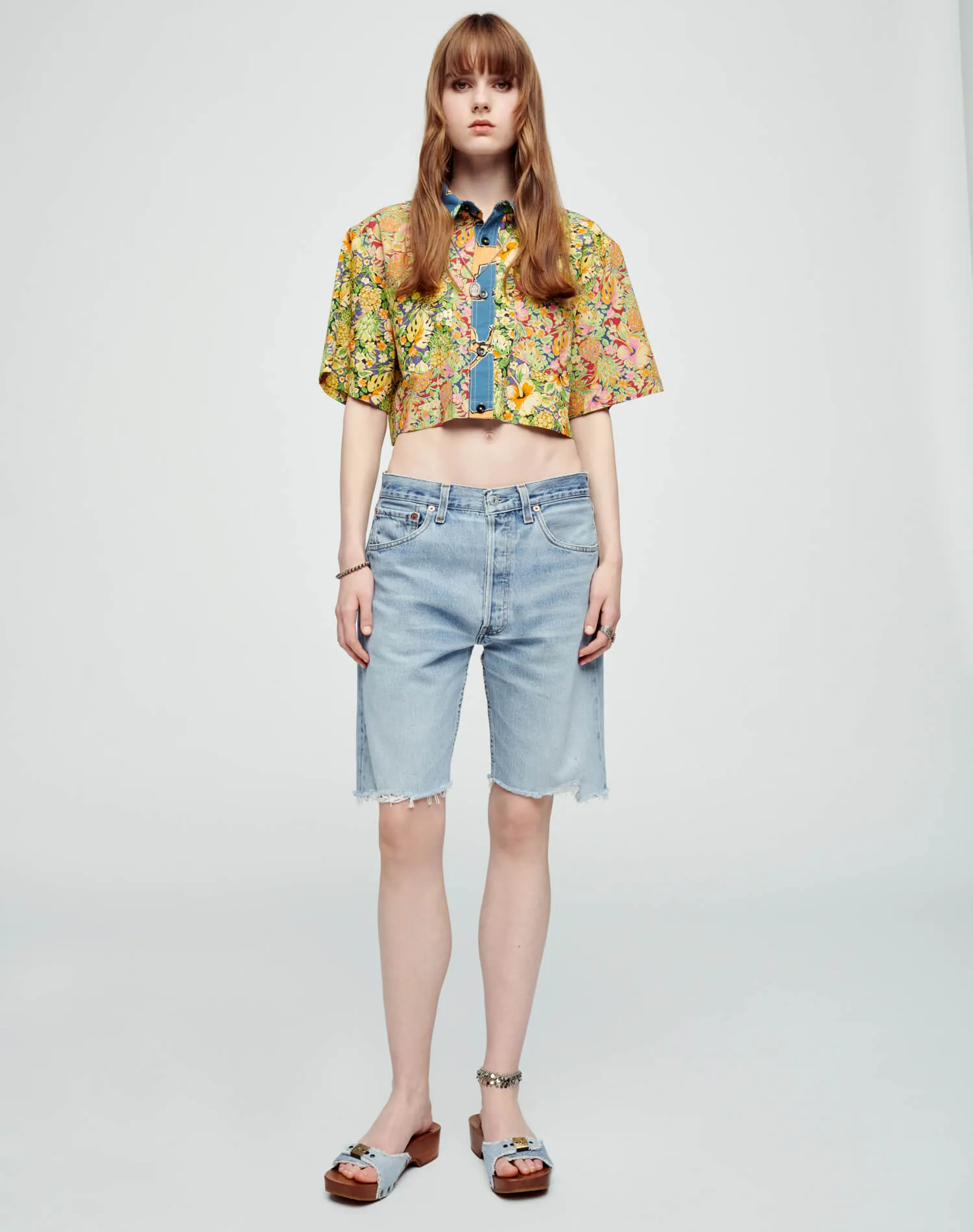Oversized Crop Shirt - Multi Pineapple sold by Re/Done product image thumbnail 4