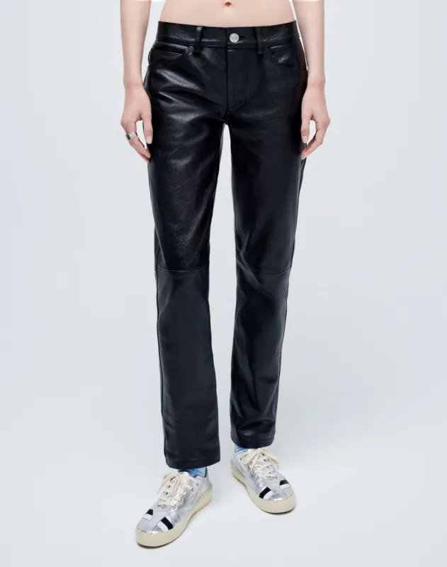 Low Rise Straight - Black Leather sold by Re/Done