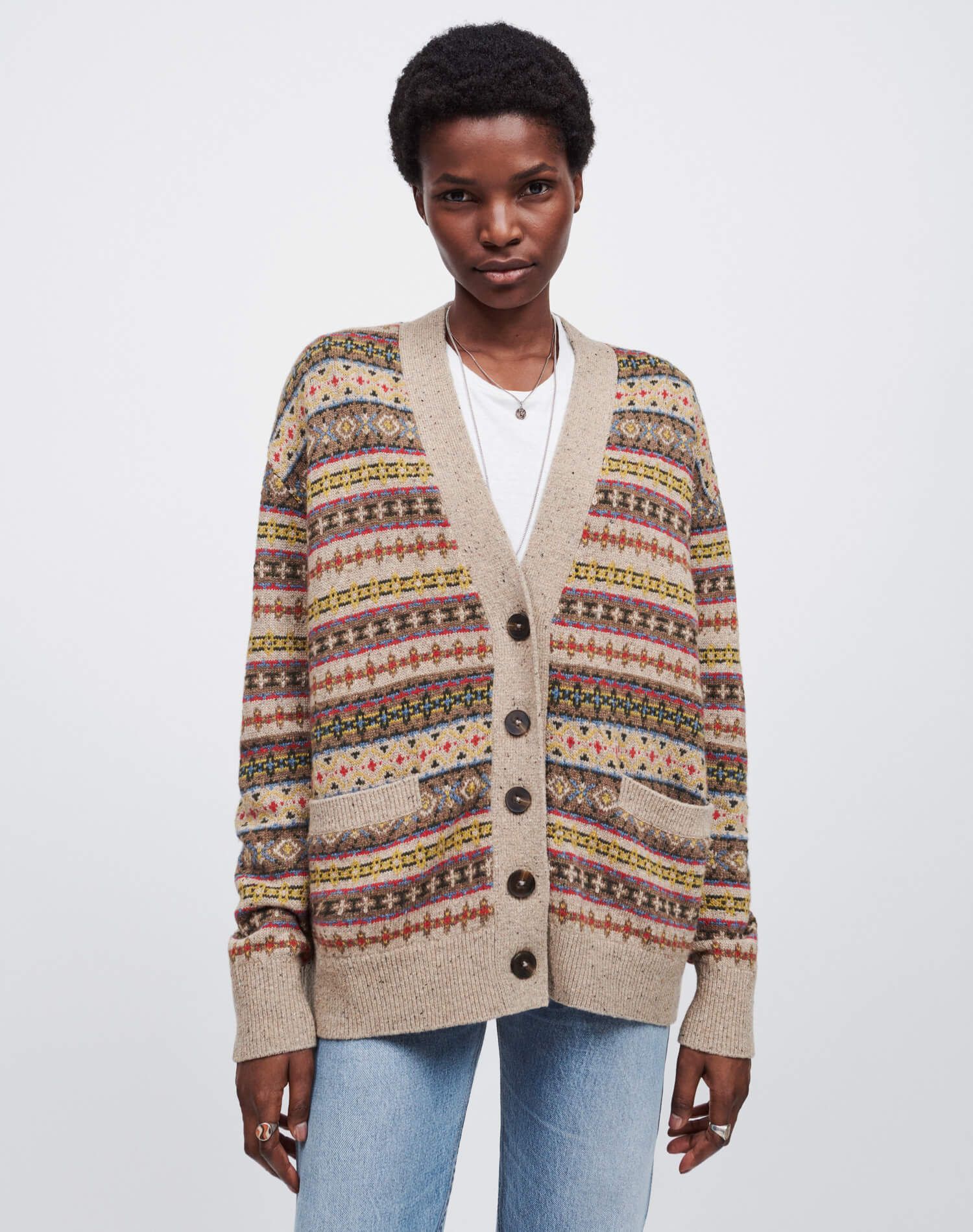90s Oversized Cardigan - Gravel Ruby Multi sold by Re/Done product image thumbnail 3