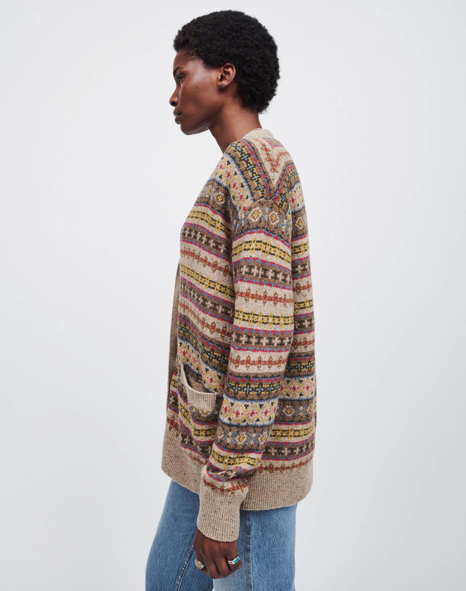 90s Oversized Cardigan - Gravel Ruby Multi sold by Re/Done product image thumbnail 6