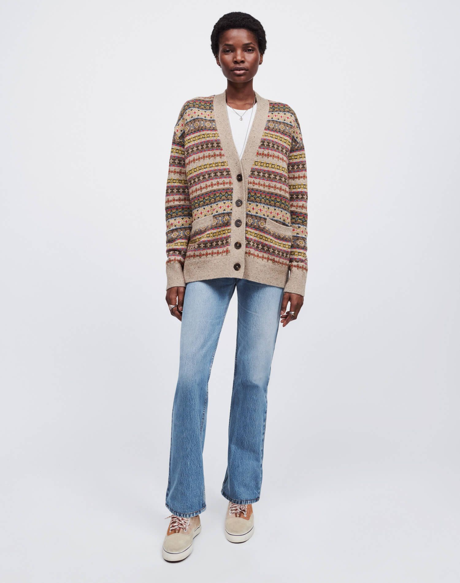 90s Oversized Cardigan - Gravel Ruby Multi sold by Re/Done product image thumbnail 4