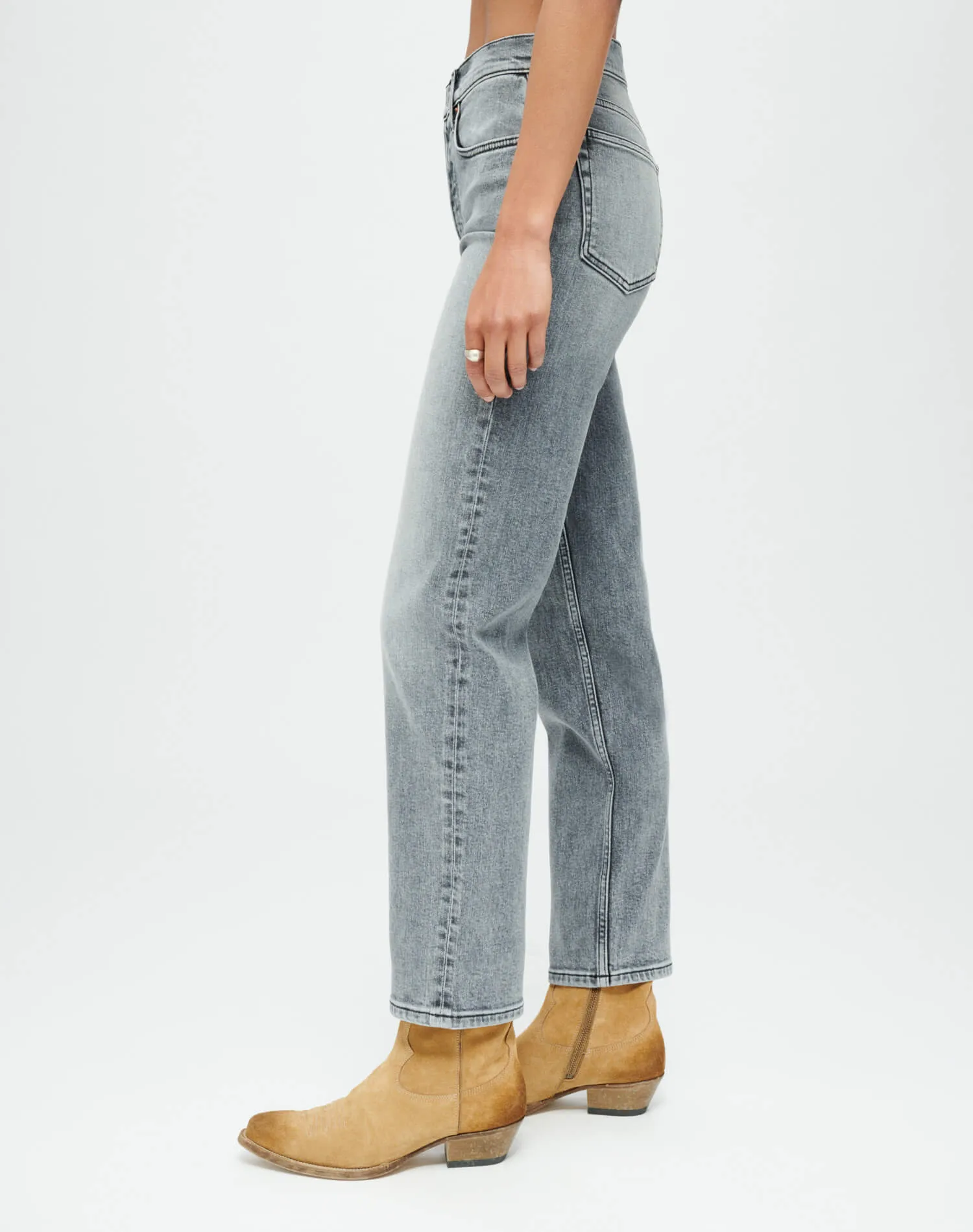 Extra Stretch 70s High Rise Stove Pipe - Silver Fade sold by Re/Done product image thumbnail 3