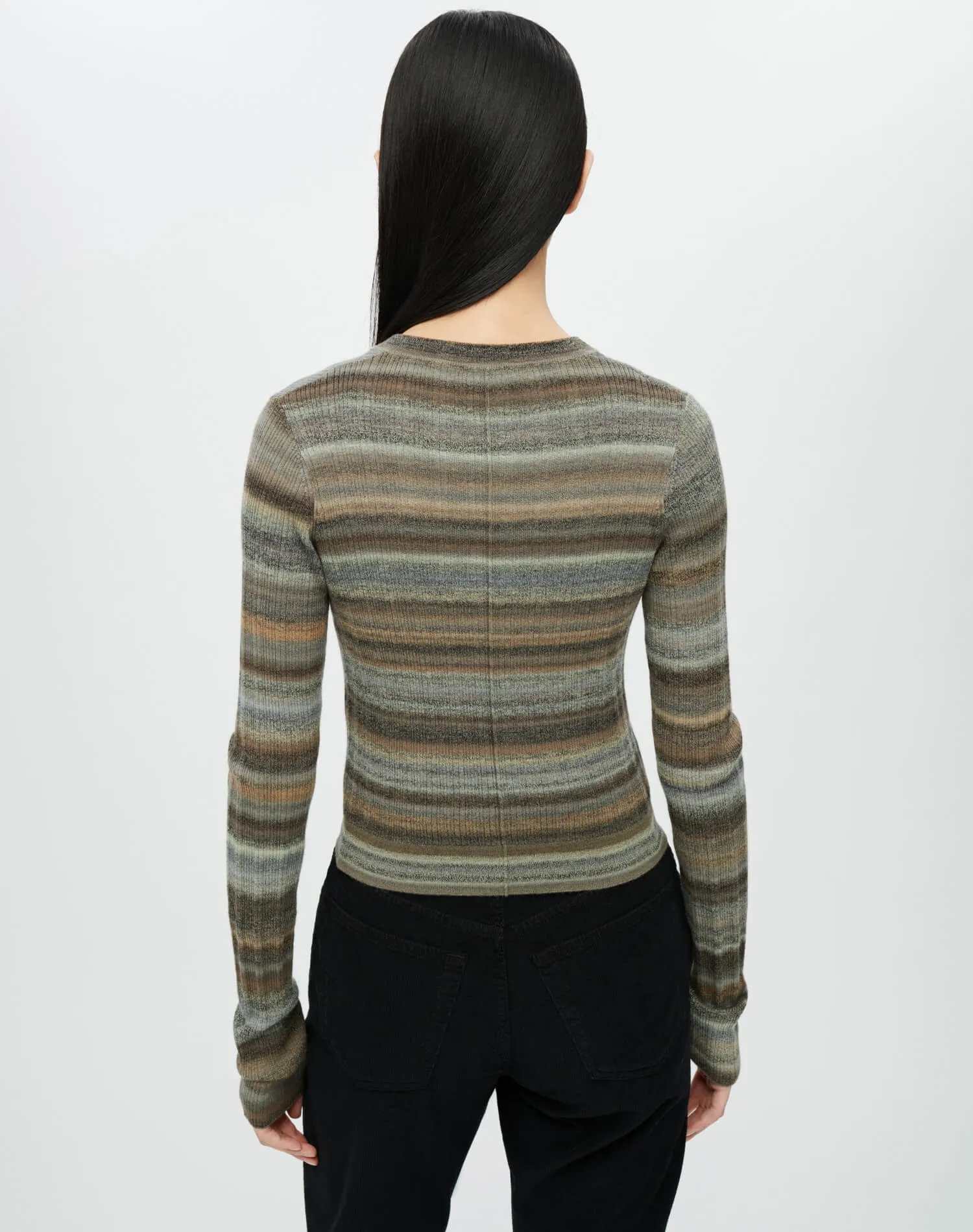Button Front Cardigan - Grey Space Dye sold by Re/Done product image thumbnail 4