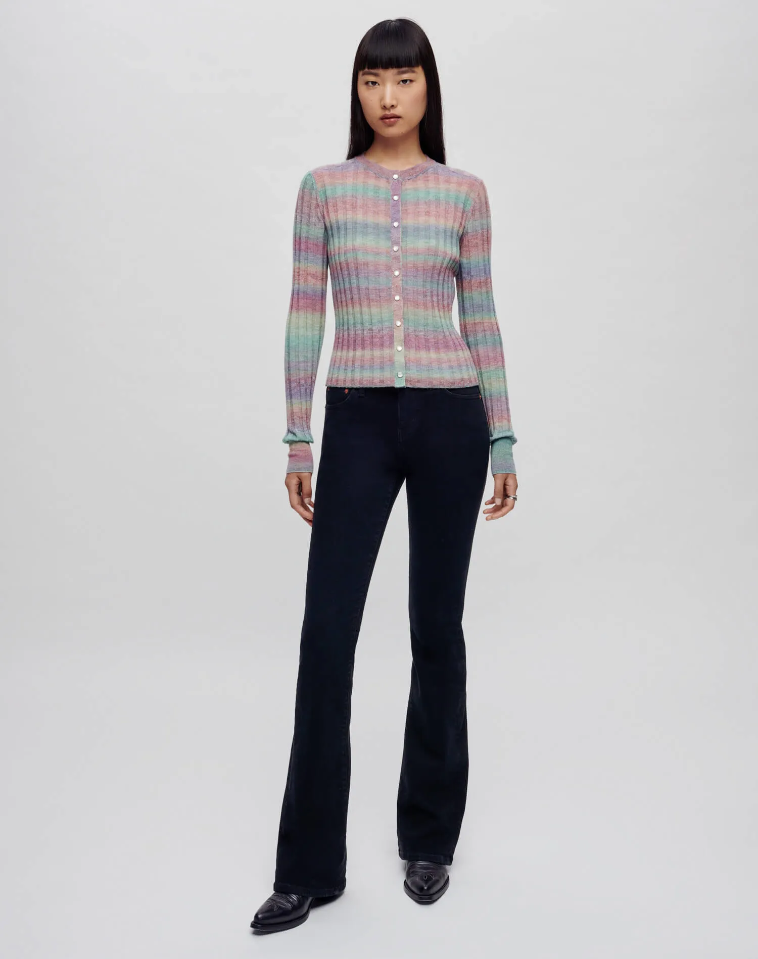 Poor Boy Rib Slim Cardigan - Spirulina Combo sold by Re/Done product image thumbnail 2