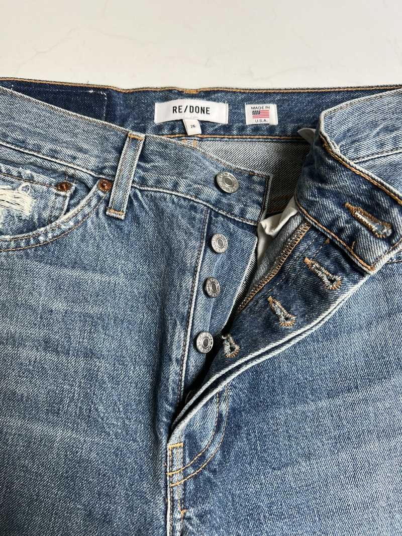 High Rise Loose - Washed Indigo with Rips sold by Re/Done product image thumbnail 3